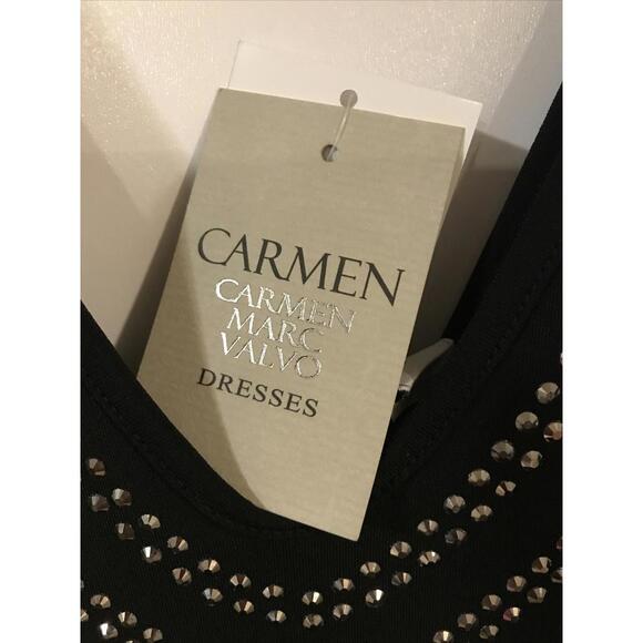 Carmen Marc Valvo Womens Black Jumpsuit Size Medium NWT! M23 - Picture 4 of 9